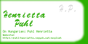 henrietta puhl business card